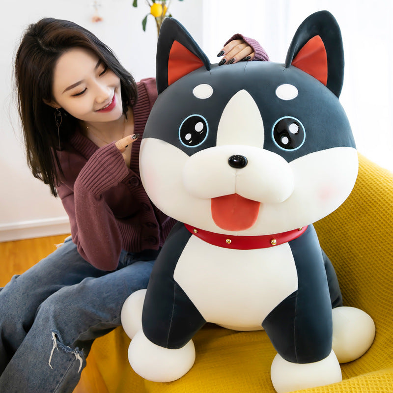 Cartoon cute pet husky doll plush toy girl bed accompany sleeping pillow doll birthday gift doll