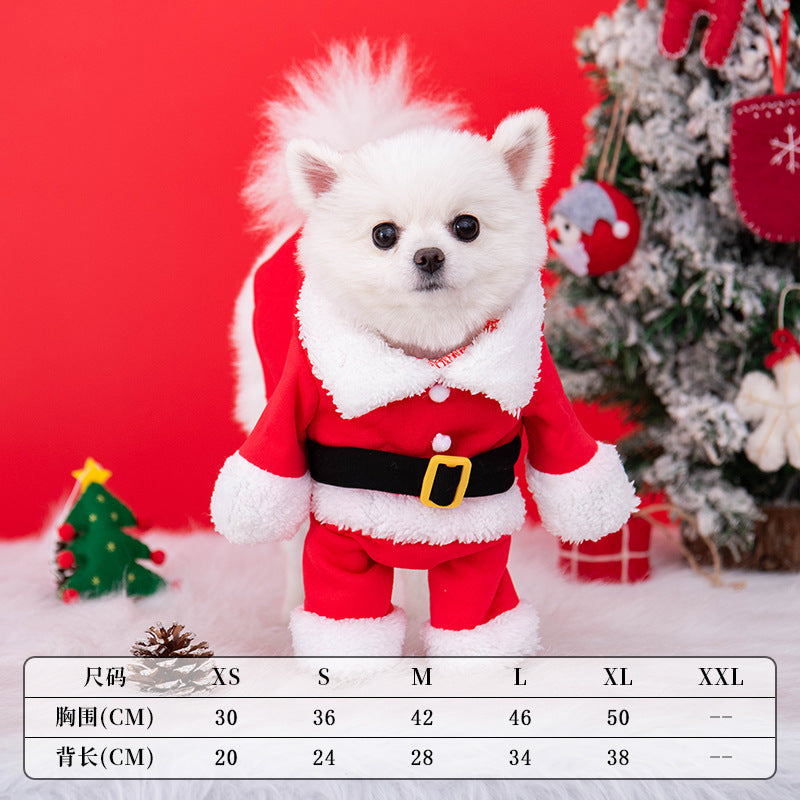 Dog Christmas clothes autumn and winter upright clothes pet cat transformation clothes Teddy Bichon small dog clothes wholesale