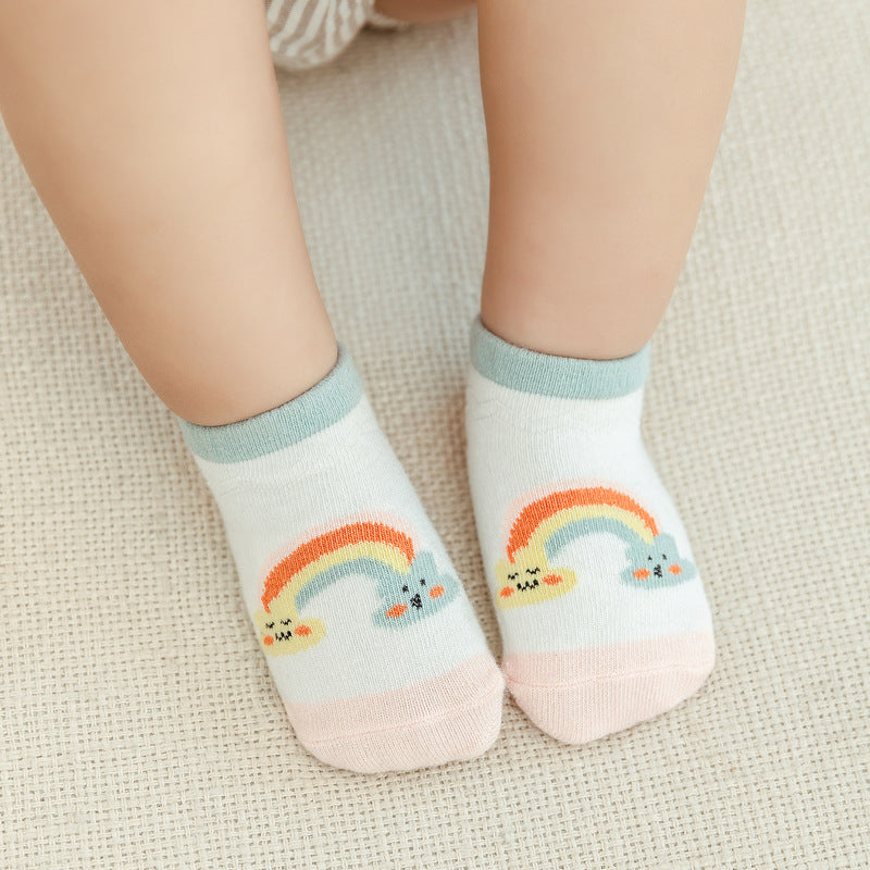 Amazon weather boat socks popular shallow low-top dotted baby socks infants and young children trampoline floor socks loose