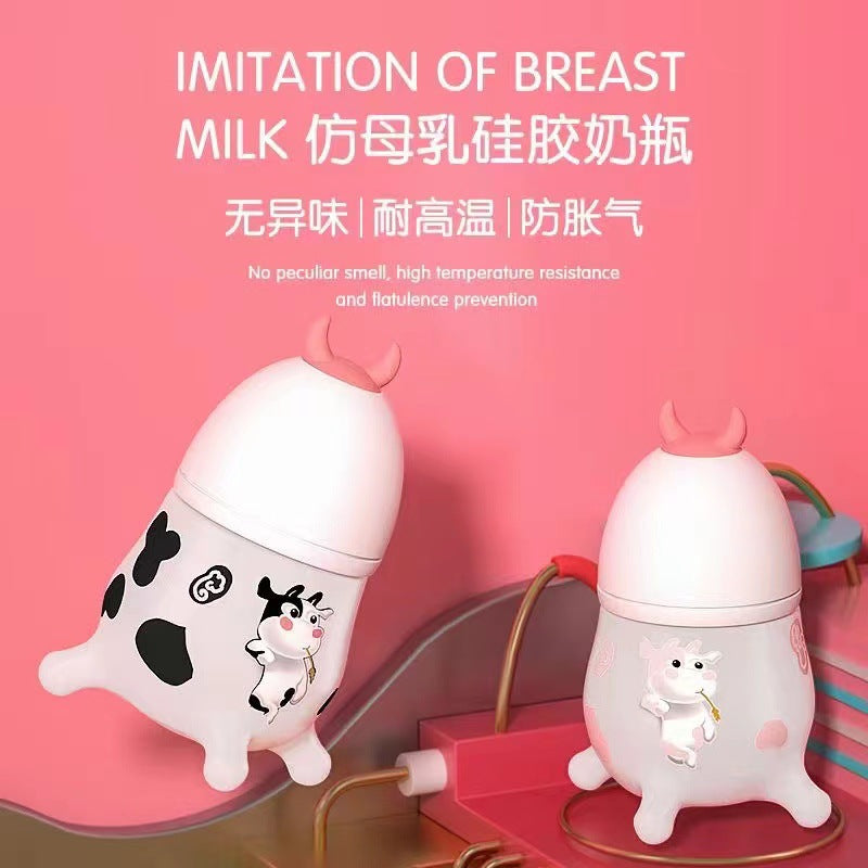 Factory direct supply silicone feeding bottle wide mouth baby feeding bottle wide mouth newborn feeding bottle mother and baby wholesale