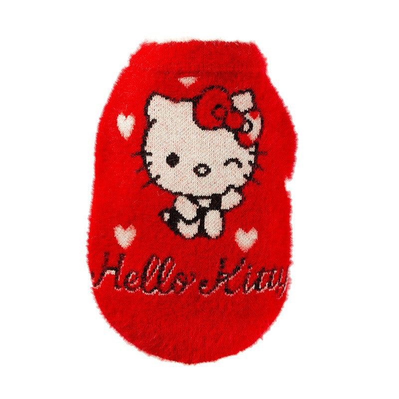 Autumn and winter joint cat clothes thick warm pullover sweater Teddy dog two-legged clothes pet clothes