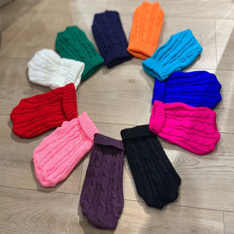 Manufacturers wholesale thickened autumn and winter pet sweaters to keep warm small cat and dog sweaters Teddy pet clothing dog clothes