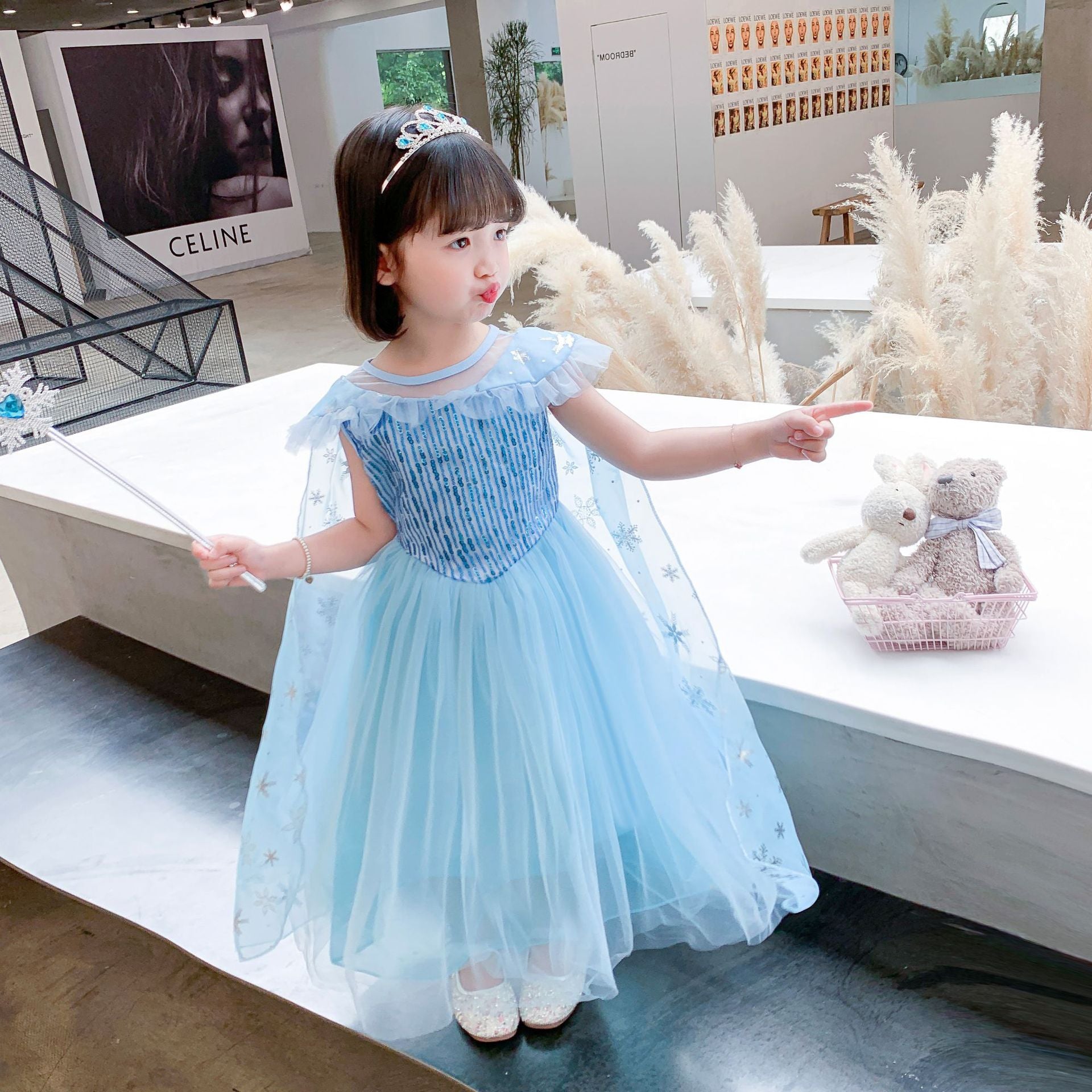 Halloween Frozen Frozen Aisha Princess Dress Elsa Dress Fluffy Dress Girls Dress