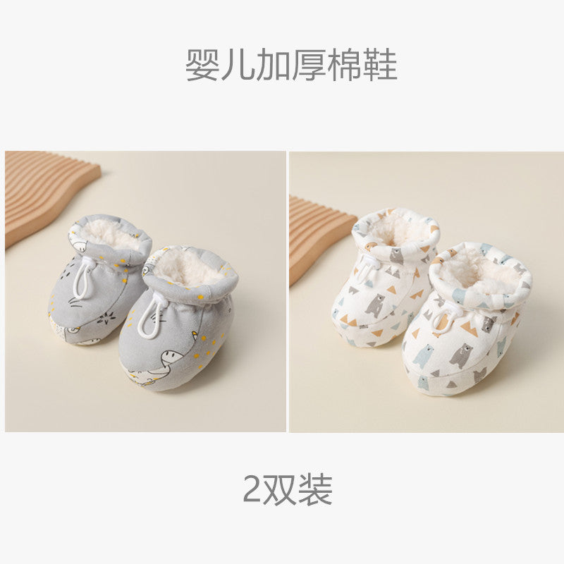 Thickened baby shoes for autumn and winter with velvet to keep warm for newborns 06 months baby cotton shoes 612 months