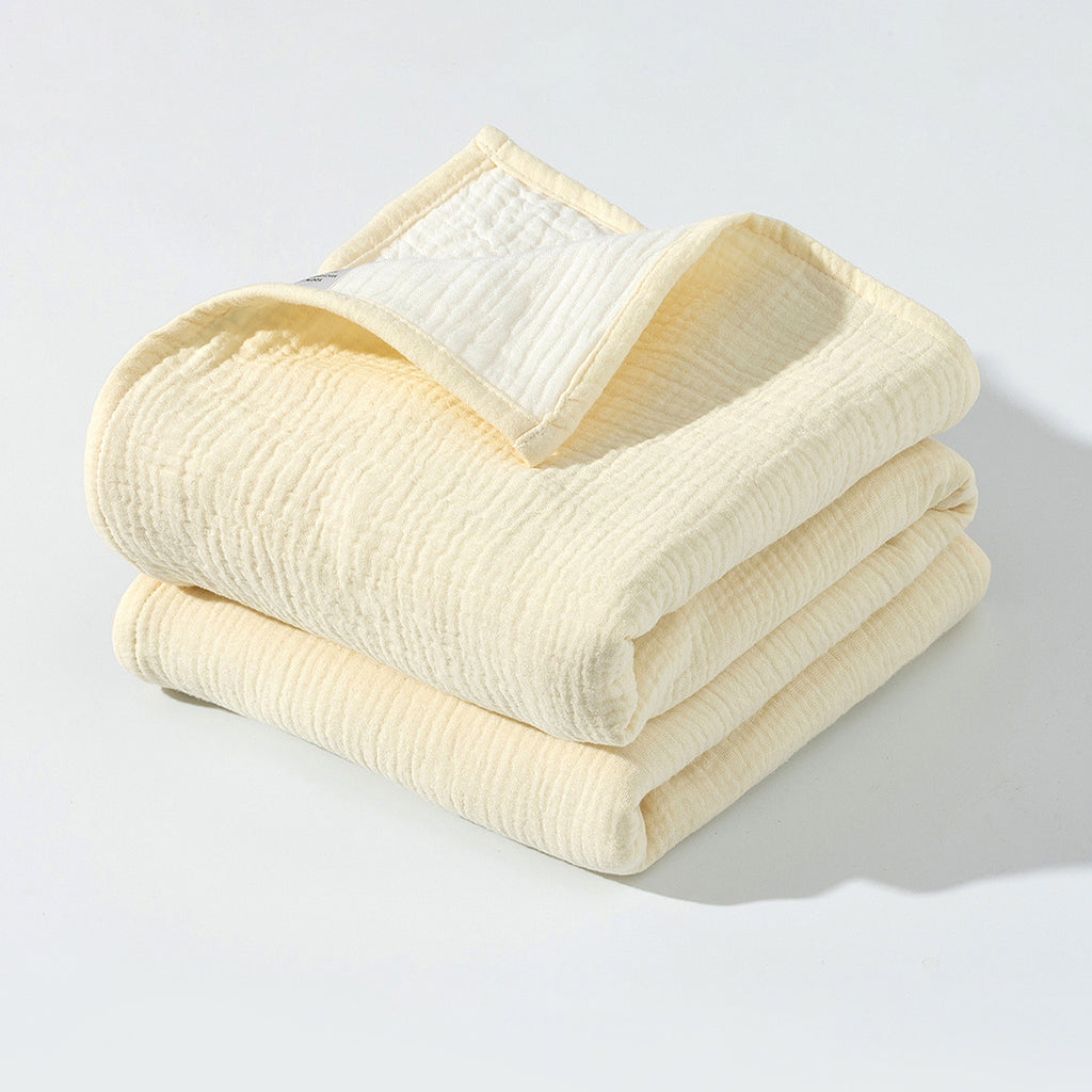 INS Amazon hot sale 4-layer two-color crepe baby blanket quilt pure cotton soft and comfortable baby blanket