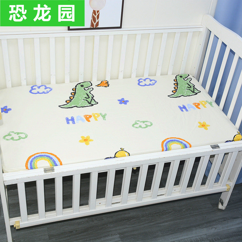 Foreign trade pure cotton crib bed sheet baby maternal and infant products ins children cartoon bed cover wholesale