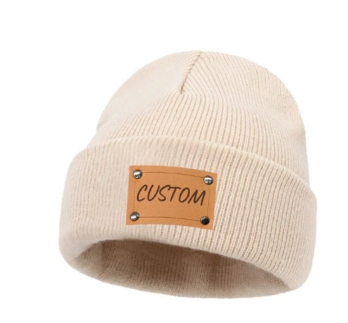 Engraved beanie, knitted baby beanie for toddlers boys girls adults