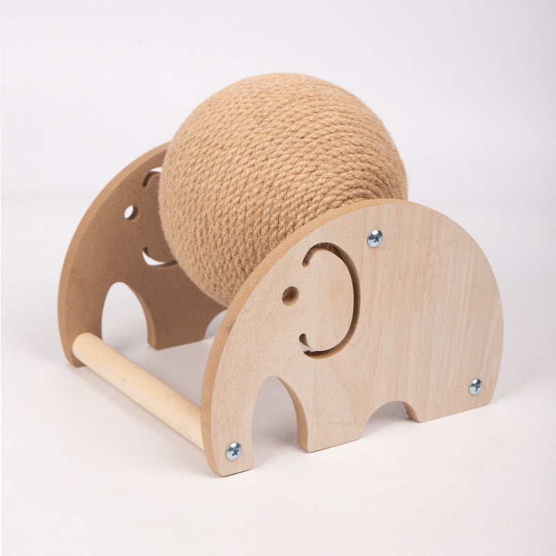 Cat scratching board cat toy wooden cat scratching ball rabbit claw sharpening hemp rope cat climbing frame durable cat scratching post pet supplies