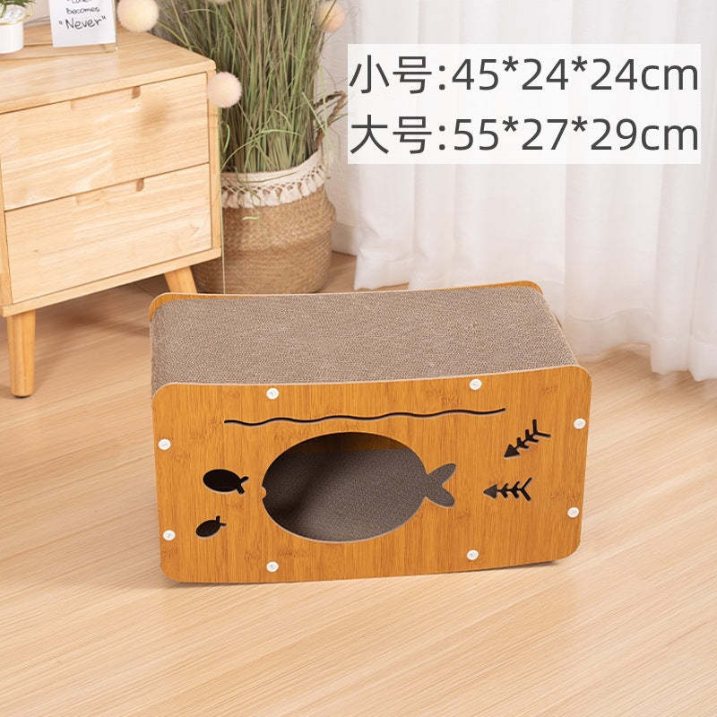 New cat scratching board cat bed integrated wear-resistant scratch-resistant vertical cat claw board cat tunnel toy pet supplies wholesale