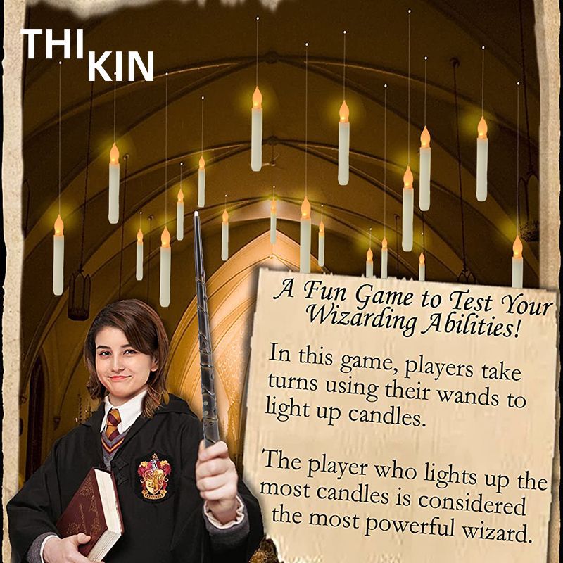 Long tears electronic candle lights Christmas Halloween fishing line hook remote control suspension magic wand candle set