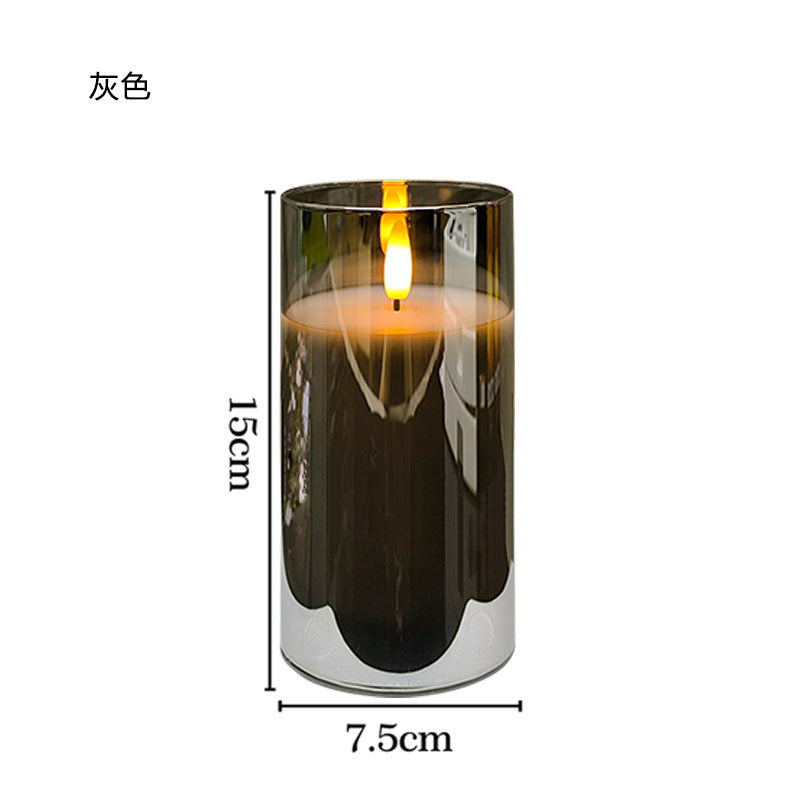 Glass shell electronic candle lamp with replaceable battery party romantic atmosphere lamp Christmas Halloween decoration lamp