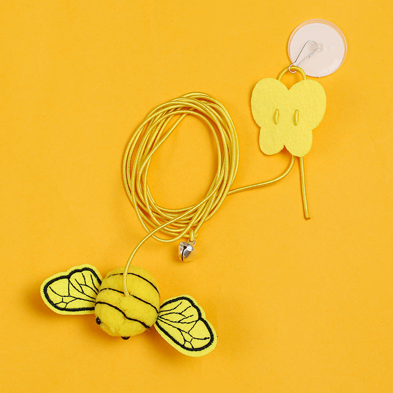 New cat teaser stick toy hanging door pet cat felt toy retractable catnip hanging cat teaser toy