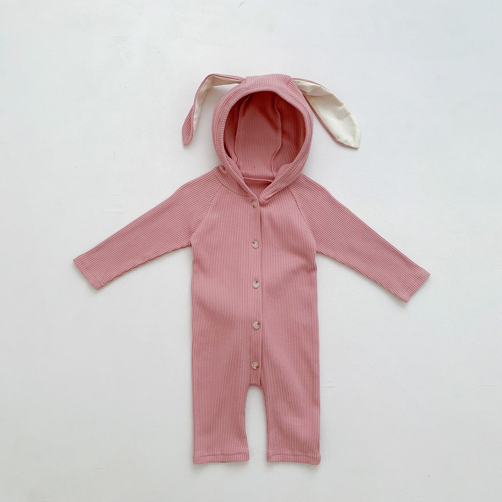 2025 baby girl cute onesie infant spring and autumn new style rabbit one-piece romper threaded boy crawling clothes