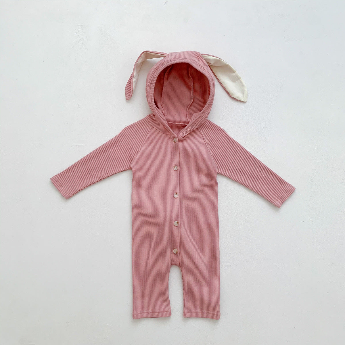 2025 baby girl cute onesie infant spring and autumn new style rabbit one-piece romper threaded boy crawling clothes