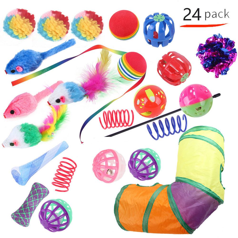 Summary of pet cat toy set 21 pieces cat channel cat teaser plush mouse Amazon combination toy