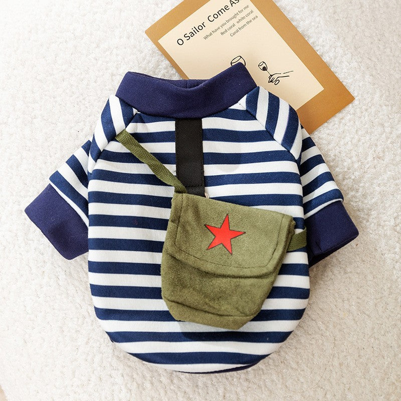 Autumn and winter dog clothes thin fleece warm hooded sweatshirt funny cat two-legged pet clothes Teddy transformation outfit