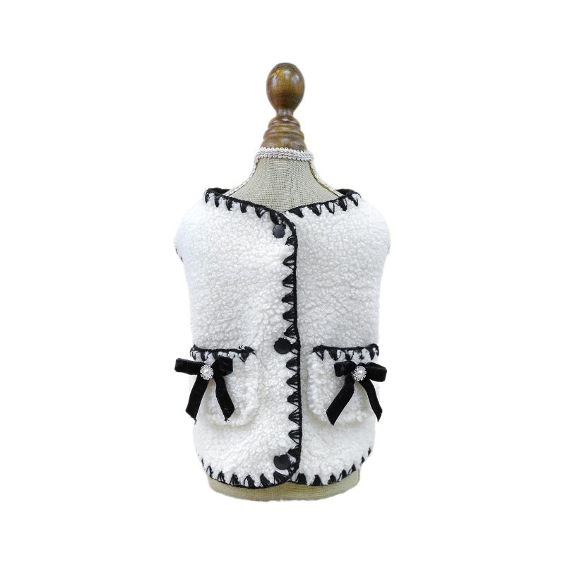 Spot cross-border hot-selling pet puppy and cat clothes source factory autumn and winter new lambskin fragrance vest