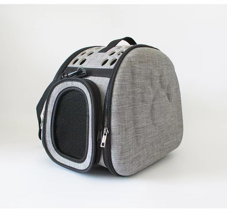 Messenger pet bag breathable foldable pet backpack large capacity two small cat bags outing portable bag in stock