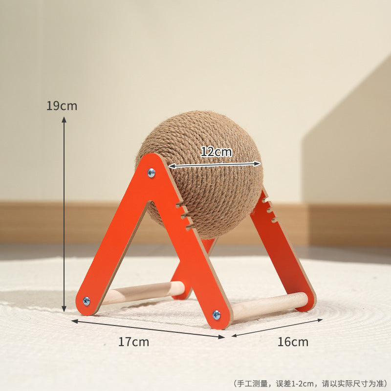 Cat scratching board cat toy wooden cat scratching ball rabbit claw sharpening hemp rope cat climbing frame durable cat scratching post pet supplies
