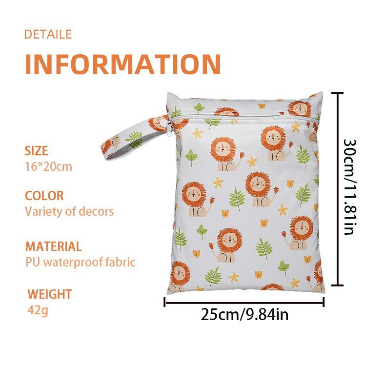 Cross-border printed storage bag for going out baby diaper storage bag ins style stroller hanging bag large capacity wetbag