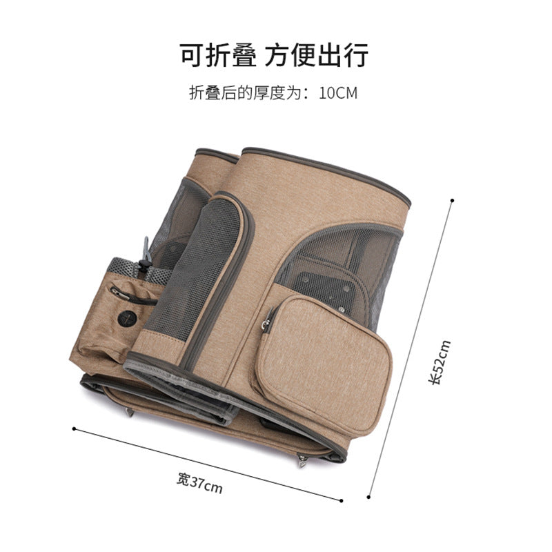 Cross-border new cat bag travel bag portable pet trolley case outdoor dual-purpose large capacity foldable pet backpack