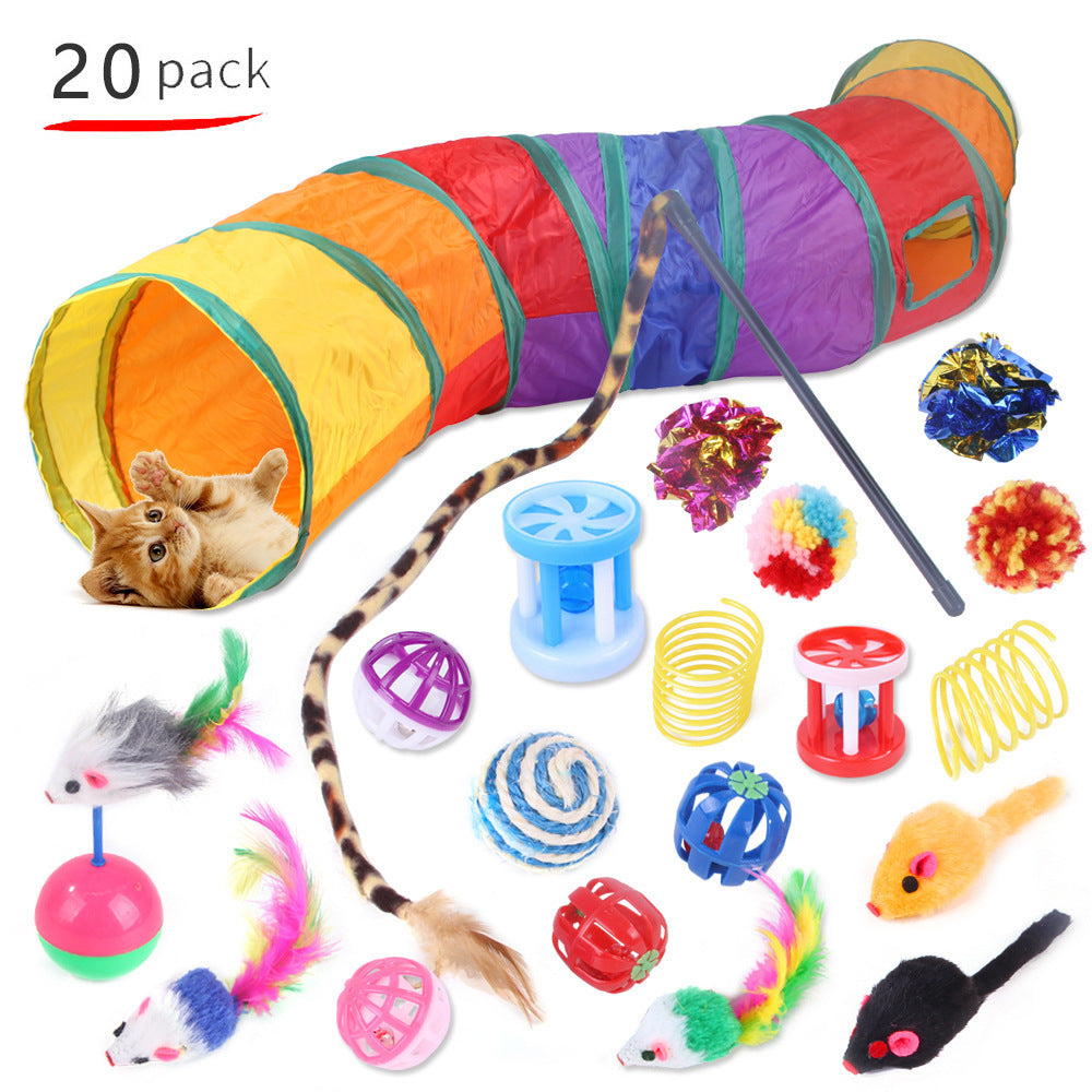 Summary of pet cat toy set 21 pieces cat channel cat teaser plush mouse Amazon combination toy