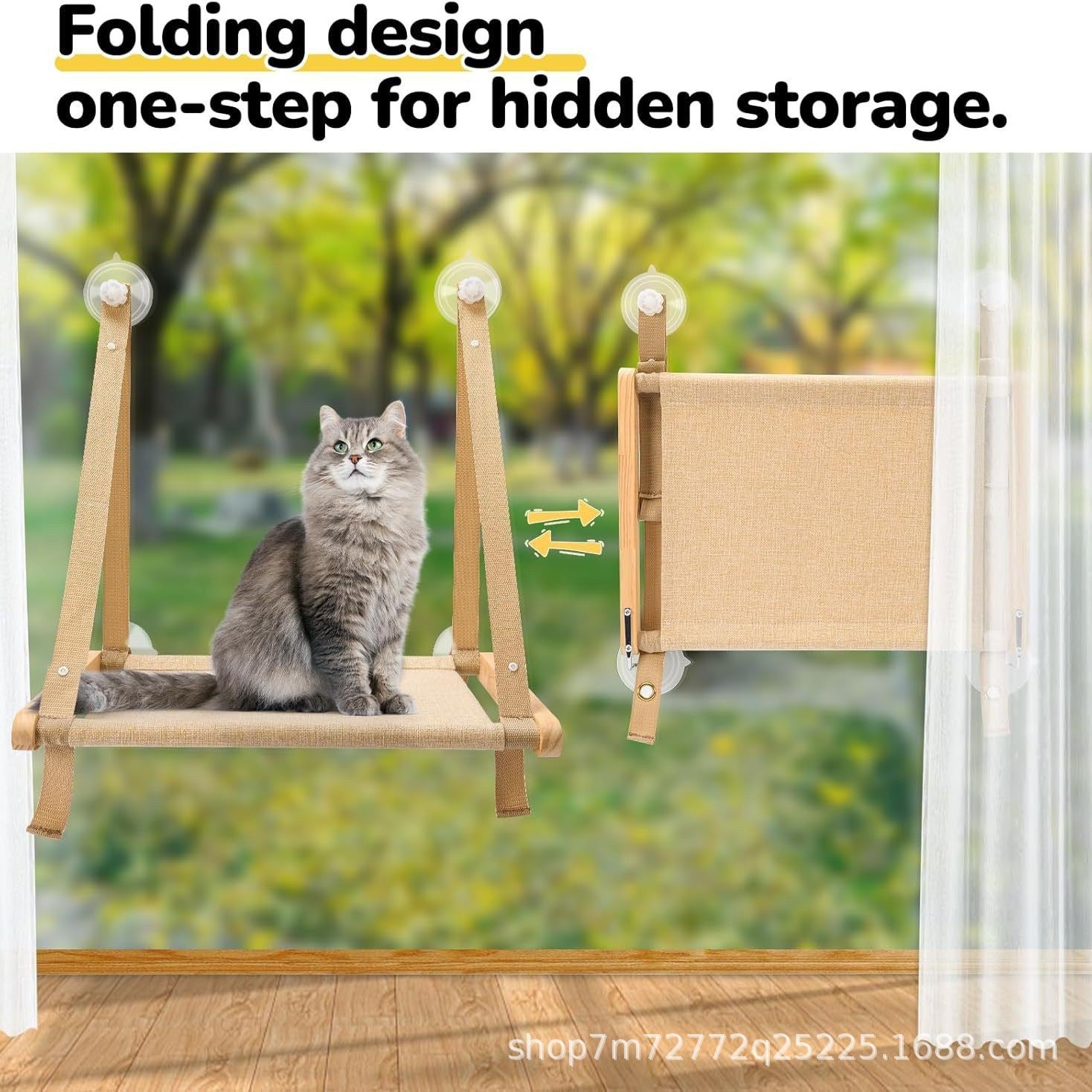 Spot wall cat bed wall-mounted suction cup cat hammock four seasons universal cat toy climbing frame pet bed cat climbing frame