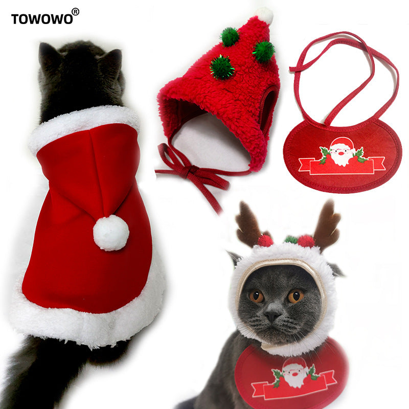 New Year Pet Christmas Hat Cat Cute Pet Head Clothing Supplies Transformed into Panda Small Dog and Cat Toy Headgear