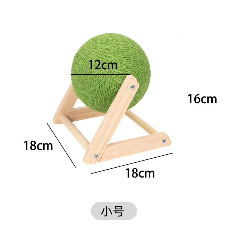 Cat scratching board cat toy wooden cat scratching ball rabbit claw sharpening hemp rope cat climbing frame durable cat scratching post pet supplies