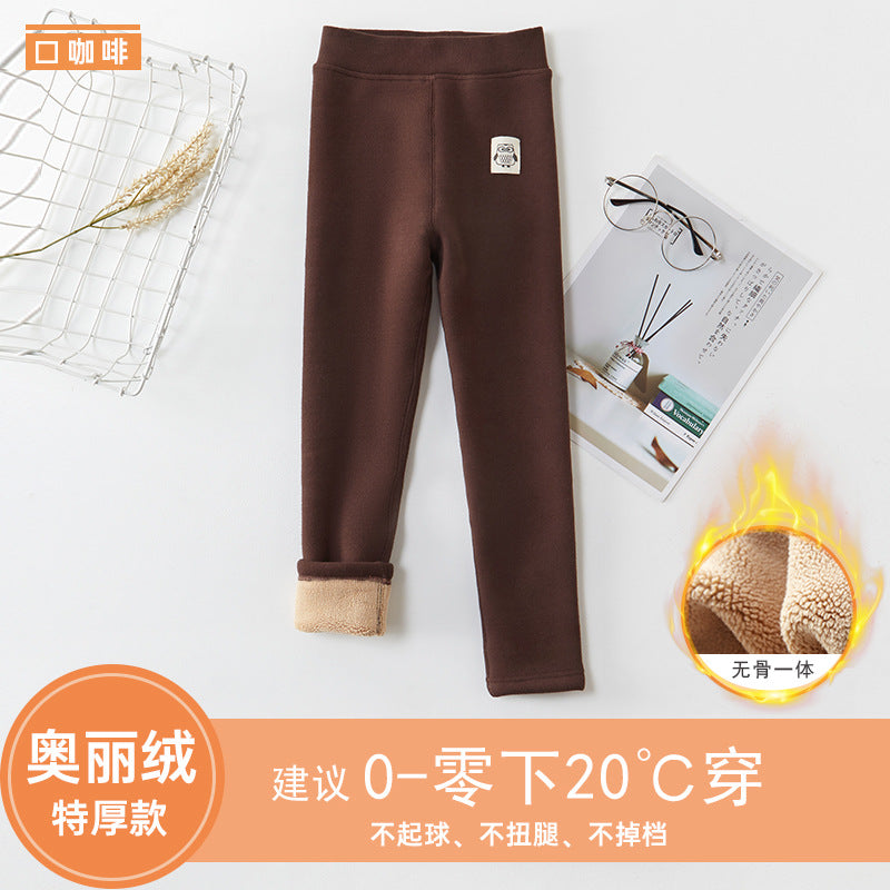 Broken code clearance girl extra thick fleece leggings children's outerwear long pants baby winter thickened warm cotton pants