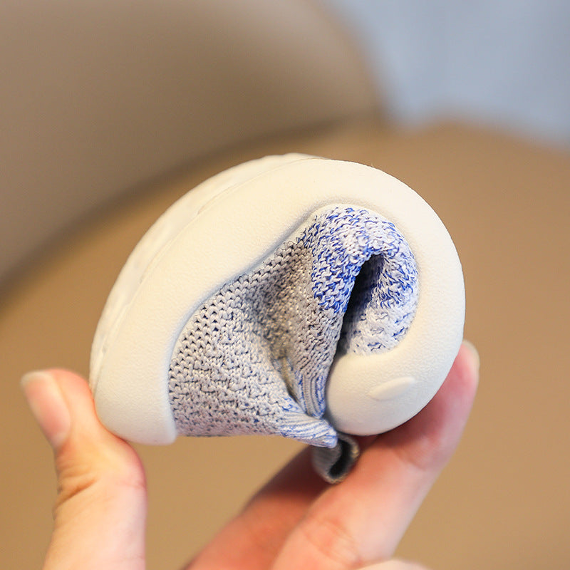 Spring and autumn baby toddler shoes Feiwei boys' shoes non-slip soft sole toddler shoes 1-3 years old girls' knitted shoes 2