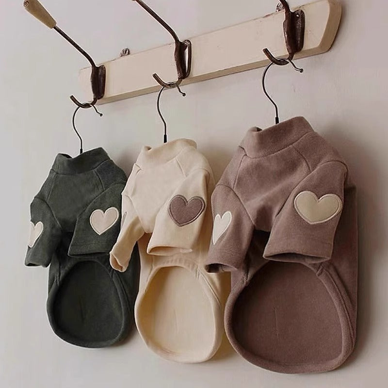Autumn and winter dog clothes all-match love German fleece bottoming shirt small and medium-sized dogs Teddy cat pet clothing wholesale
