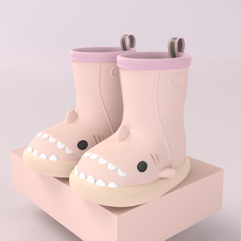 Cartoon shark children's rain boots girls baby non-slip rain boots children's cute water shoes waterproof children's rubber shoes