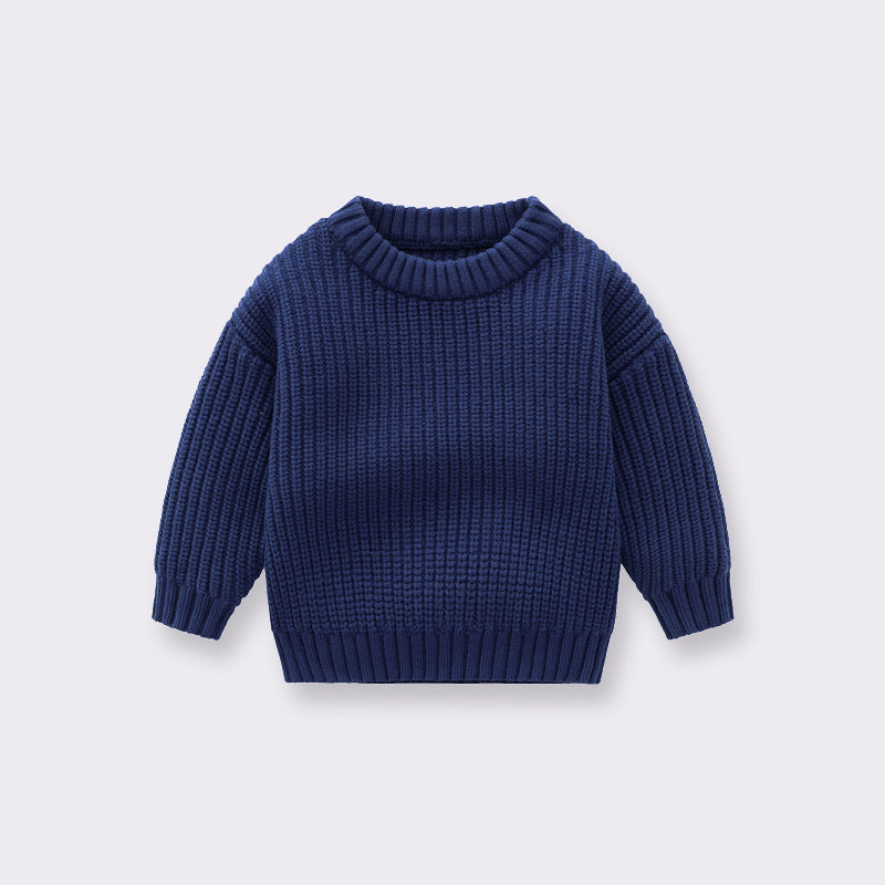 ins hot baby round neck sweater baby boy girl child autumn and winter loose knitted coat sweater