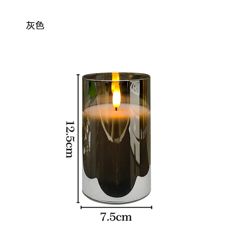 Glass shell electronic candle lamp with replaceable battery party romantic atmosphere lamp Christmas Halloween decoration lamp