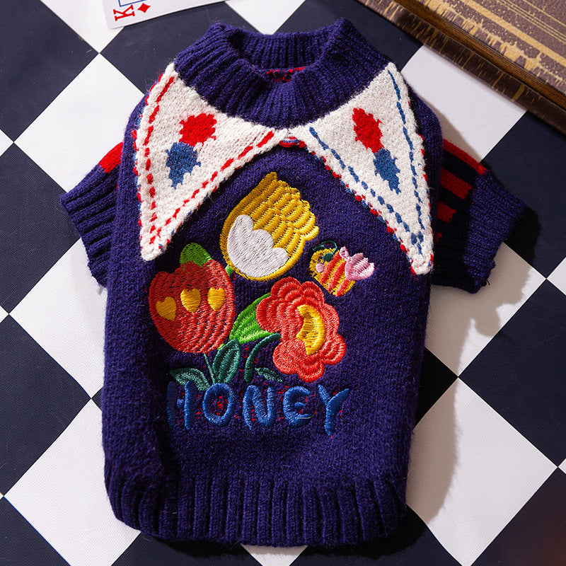 Autumn and winter joint cat clothes thick warm pullover sweater Teddy dog two-legged clothes pet clothes