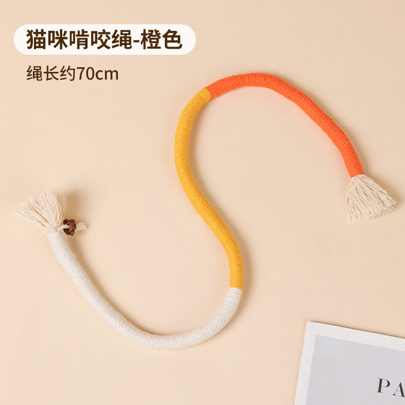 New cat teaser stick toy hanging door pet cat felt toy retractable catnip hanging cat teaser toy