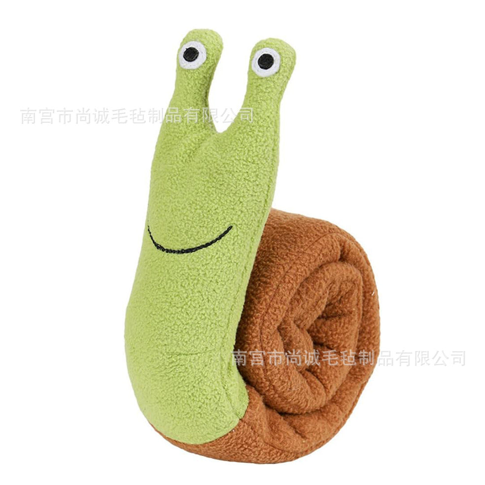 Pet Toy Sniffing Plush Snail Toy Teething Educational Sound Interactive Food Hiding and Bite Resistant Pet Supplies Toy