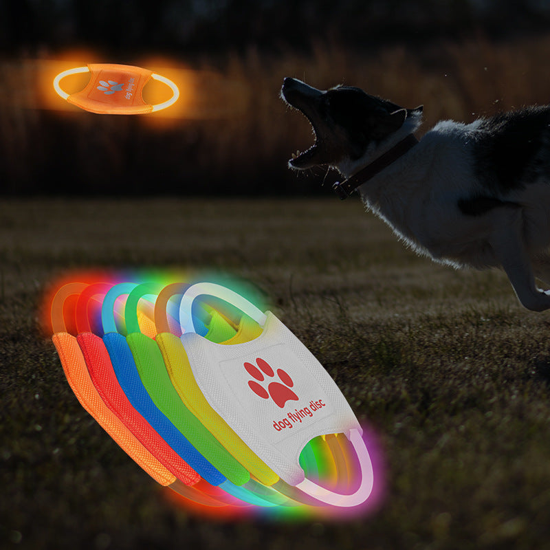Pet Luminous Supplies LED Rechargeable Pet Luminous Frisbee Dog Training Toys Pet Dog Toy Frisbee