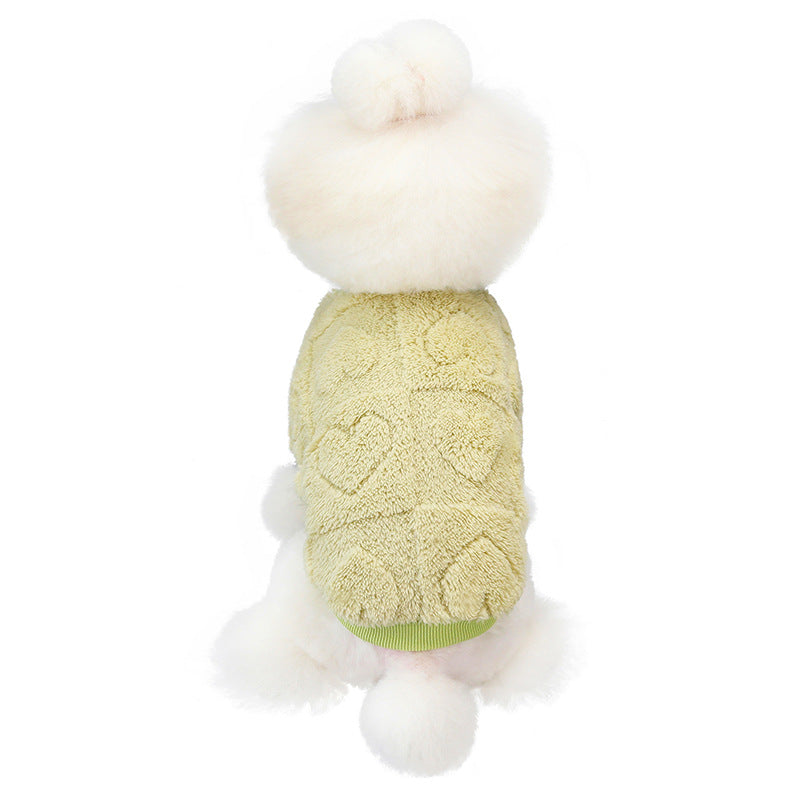 New autumn and winter dog clothes pet clothes super stretch fleece love cute French bulldog Teddy dog clothes