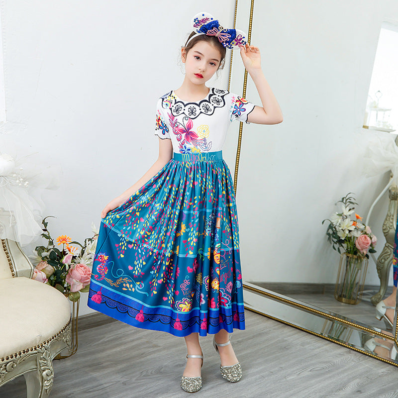 2022 Halloween Magic Full House Series Summer Children's Skirt White Suit Skirt Princess Skirt Girls Skirt Dress