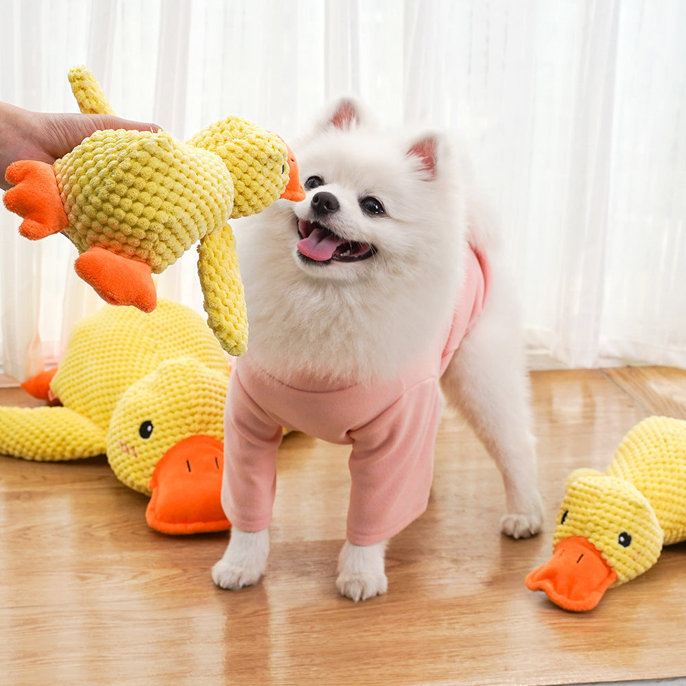 Cat Yellow Duck Dog Toy Plush Bite-resistant Teeth Grinding Sound Relief Artifact Golden Retriever Corgi Pet Supplies