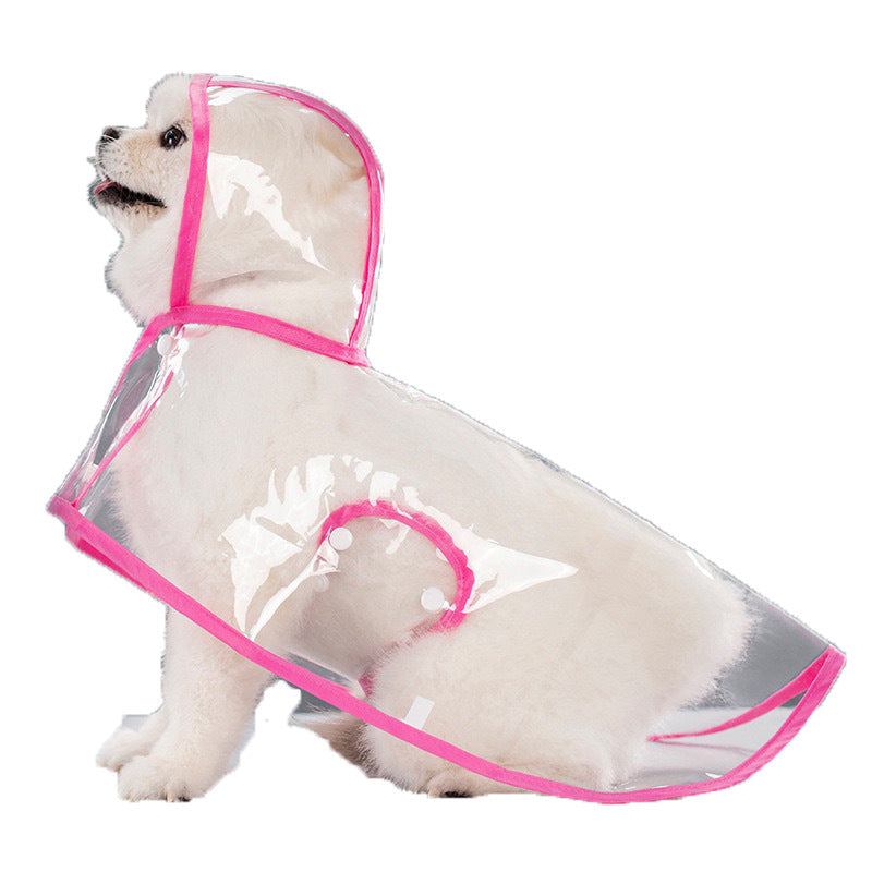 Pet raincoat transparent dog raincoat factory direct wholesale one piece waterproof windproof pet clothes large dog