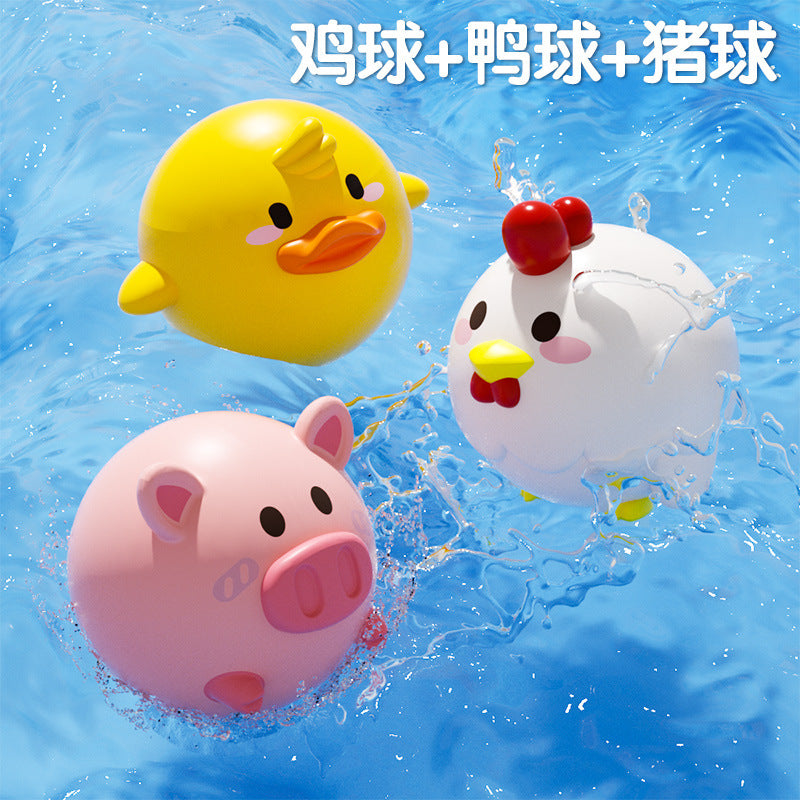 Cross-border baby bath toys baby net fishing little yellow duck children's swimming bathroom water play light toys 0-3 years old