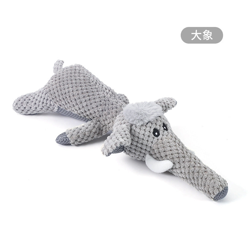 Cross-border pet dog plush sound pet toy lion elephant wolf interactive training toy bite resistant dog toy