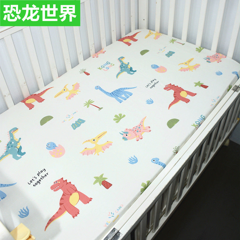 Foreign trade pure cotton crib bed sheet baby maternal and infant products ins children cartoon bed cover wholesale