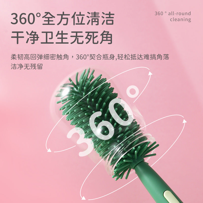 Baby bottle brush penguin three-in-one bottle brush straw brush pacifier brush set water cup cleaning brush spot wholesale