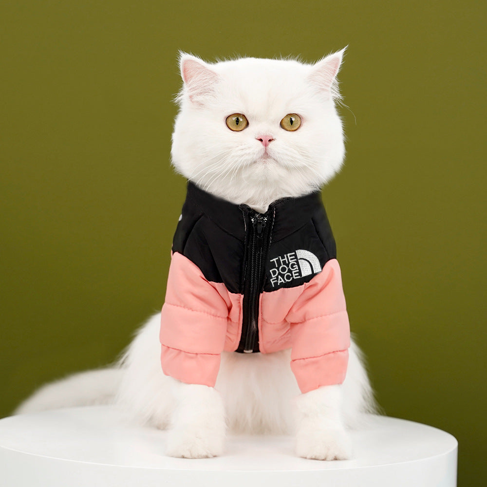 Pet dog cat clothes autumn and winter warm cotton down jacket Teddy large and medium and small dog manufacturers wholesale supplies