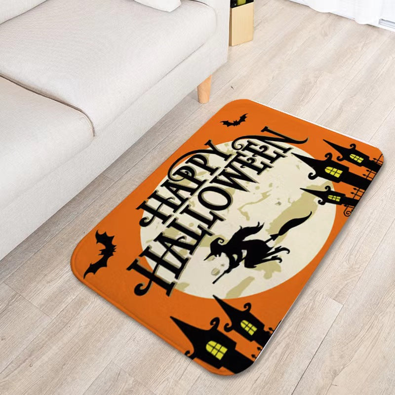 temu Amazon Halloween horror blood red footprints floor mats home bathroom entrance door mats absorbent non-slip mats