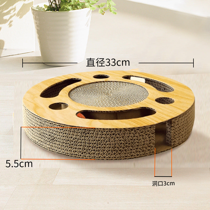 Cat scratching board, ball-shaped bell, large claw sharpener, cat turntable, pet supplies, multifunctional three-dimensional cat toy